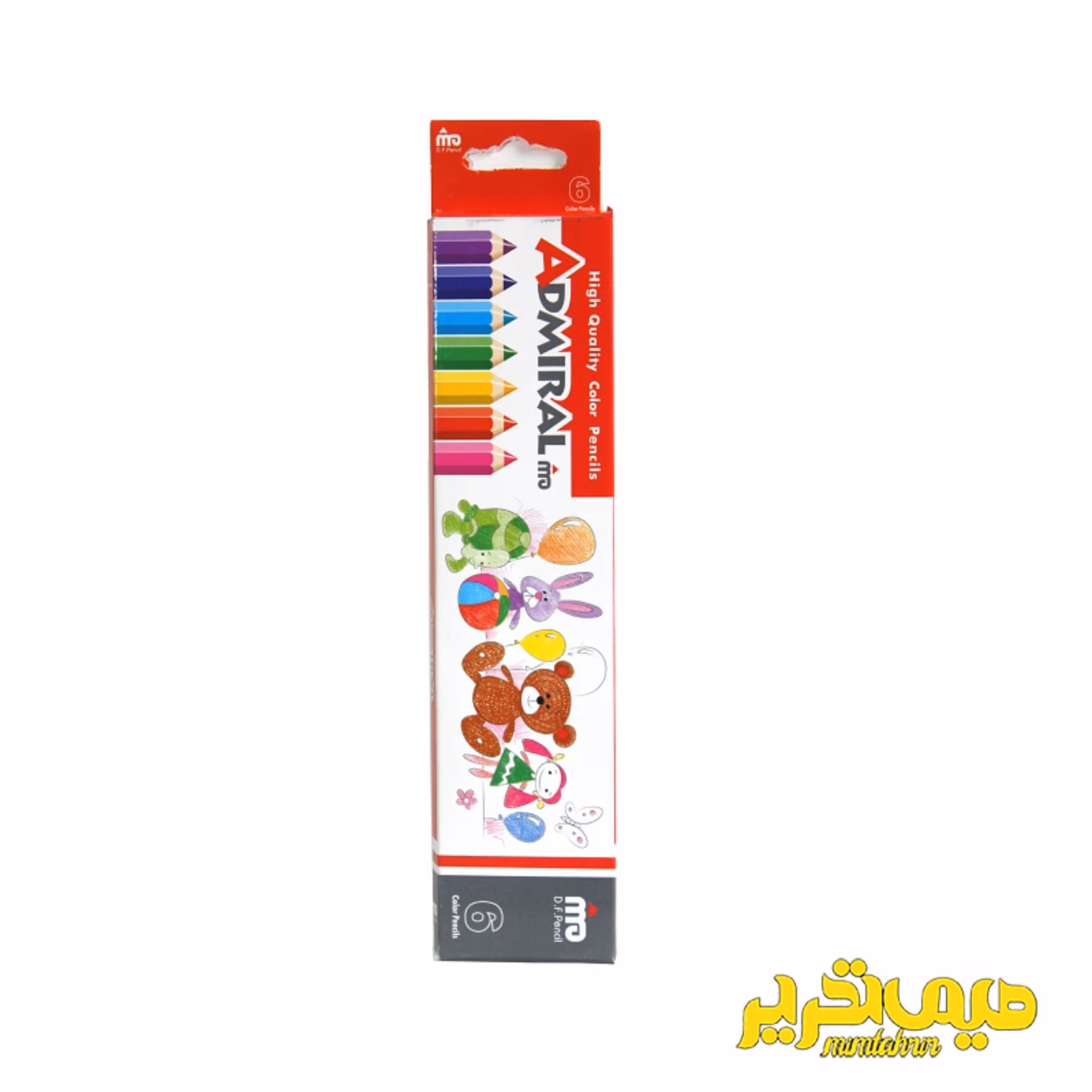 مداد رنگی 6 مقوایی ادمیرال