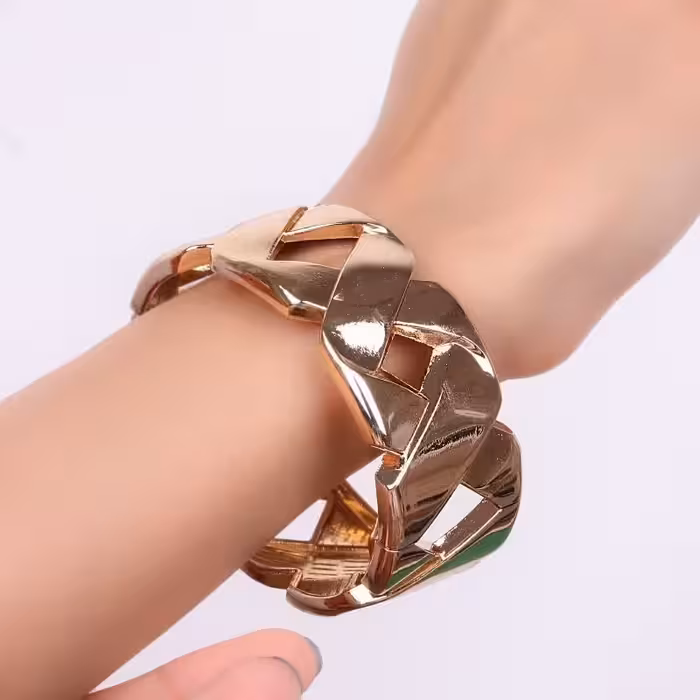 النگو دستبندی برند معروفYSX طرح ضربدری رنگ ثابت و ضد حساسیت