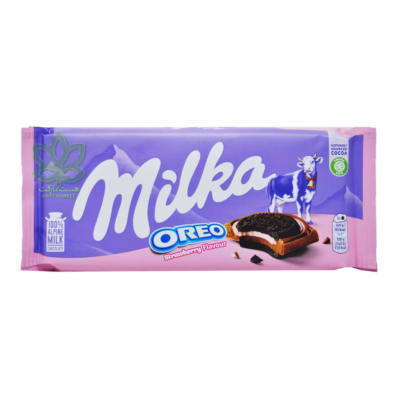 شکلات میلکا با بیسکوییت اوریو توت فرنگی 90 گرم - milka