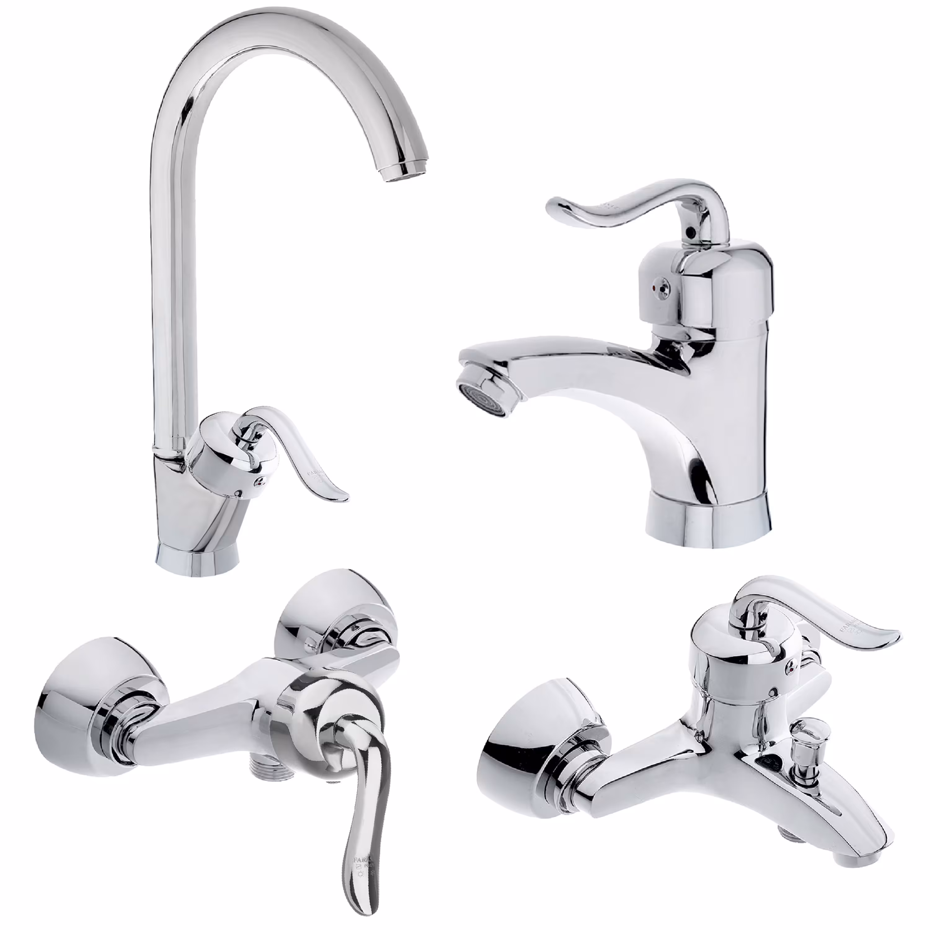 ست شیرآلات کروم مدل رویال