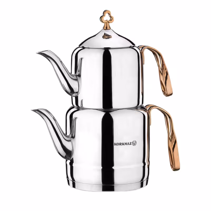 ست کتری و قوری کرکماز مدل Cintemani رنگ رزگلد کد 213