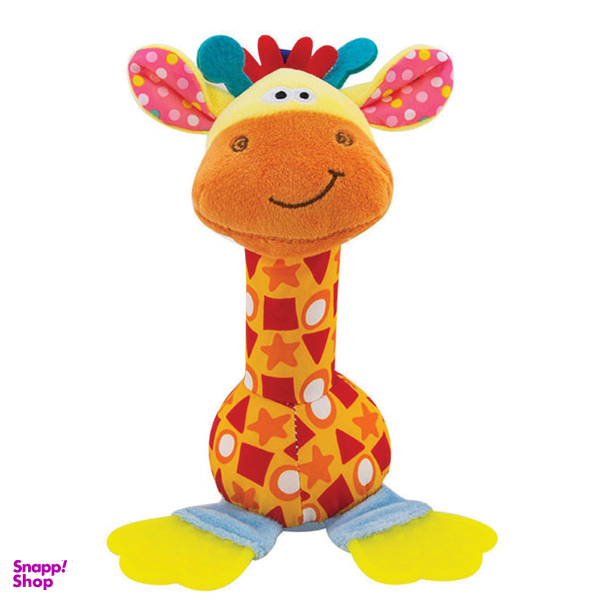 جغجغه و دندان گیر نوزاد هپی مانکی طرح زرافه