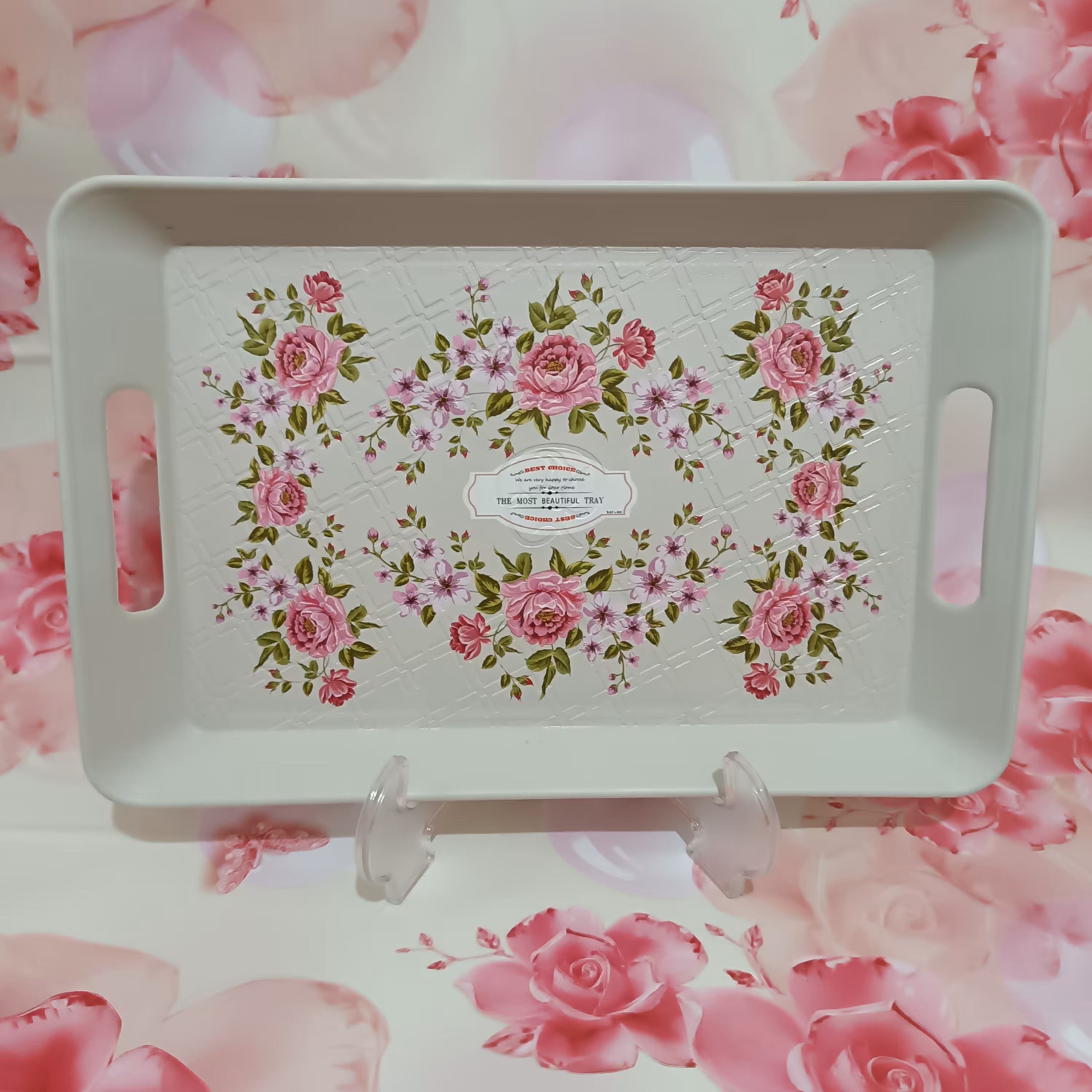 سینی پلاستیکی مستطیلی رنگبندی متنوع ،طول33عرض22