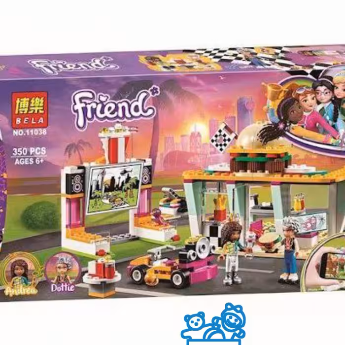 لگودخترونه از برندفرندزبا تم رستوران بهمراه دوعددادمک لگوی جنس خوب وارداتی یسرگرمی جذاب وفکری برای گروه سنی شش سال ببالا