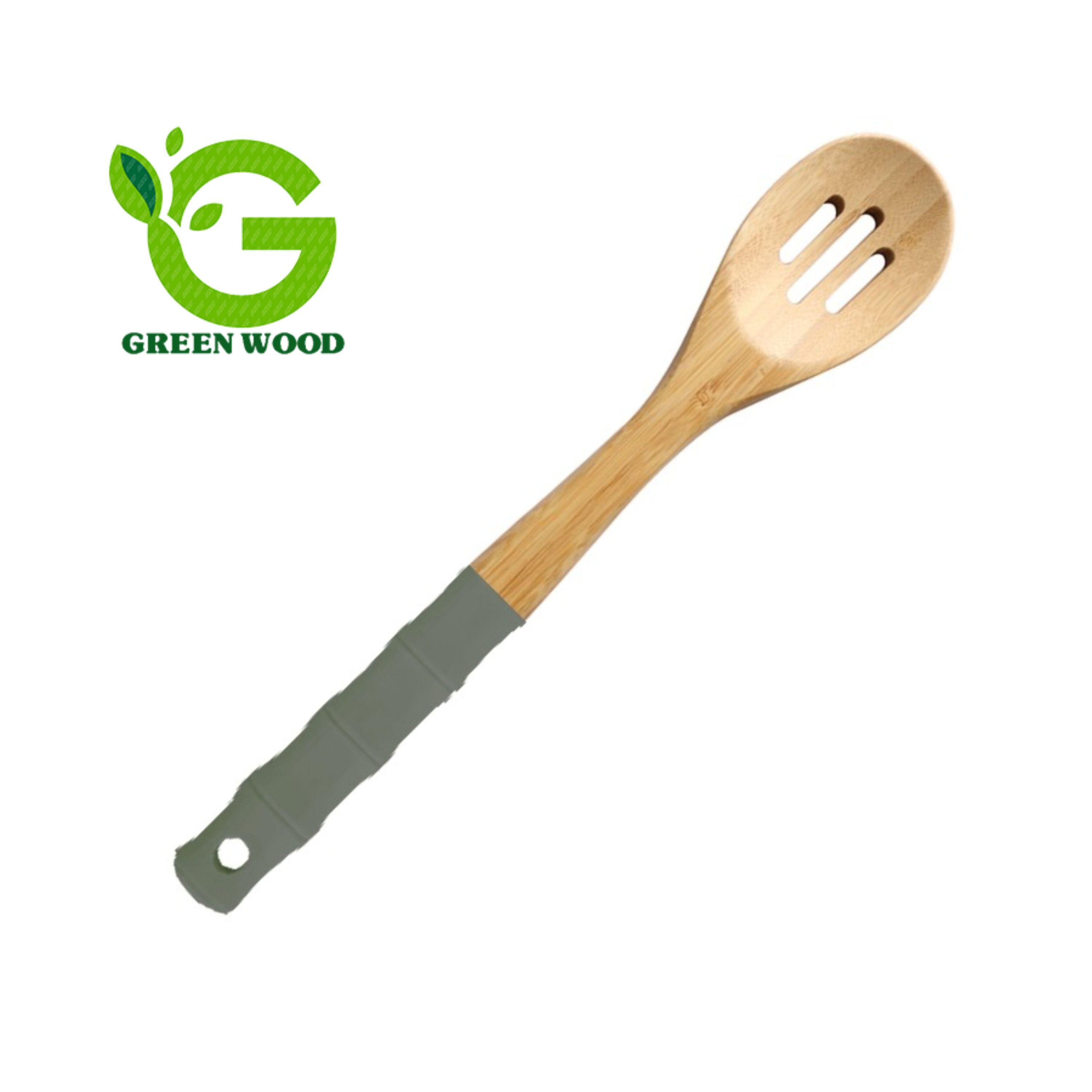 قاشق آشپزی  بامبو دسته سیلیکونی برند شنگیا مدل Grey کد Gw40303003