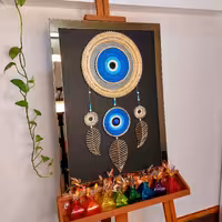 تابلو آینه کاری شده با قاب آینه و کاملا کار دست در اندازه 50 در 70 