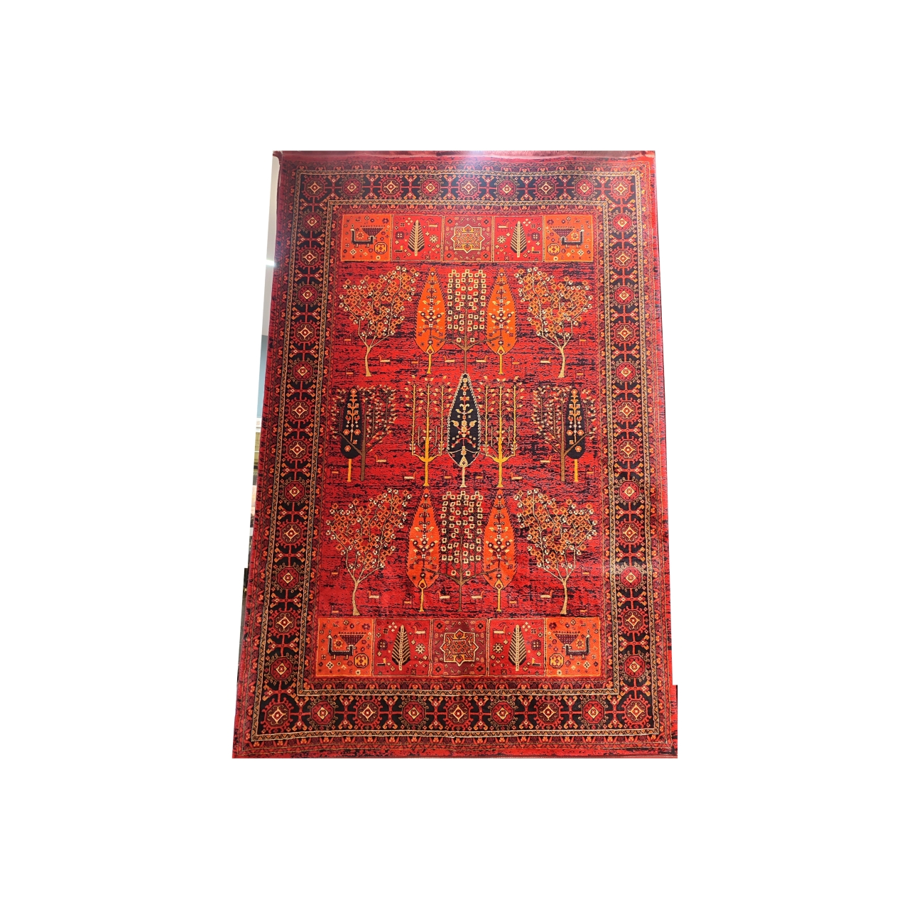 فرش ماشینی بزرگمهر کاشان طرح 78020 لاکی