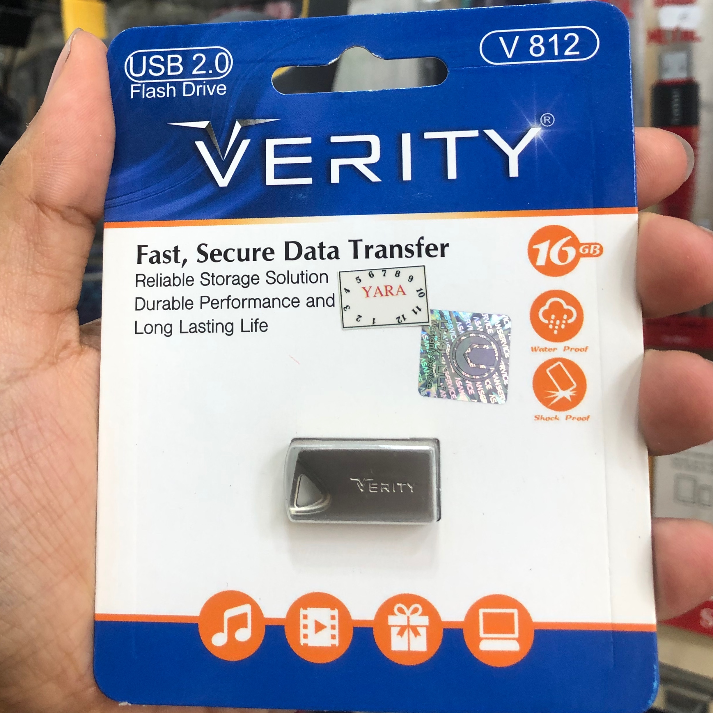 فلش 16 گیگ برند verity فلزی با گارانتی مادام العمر