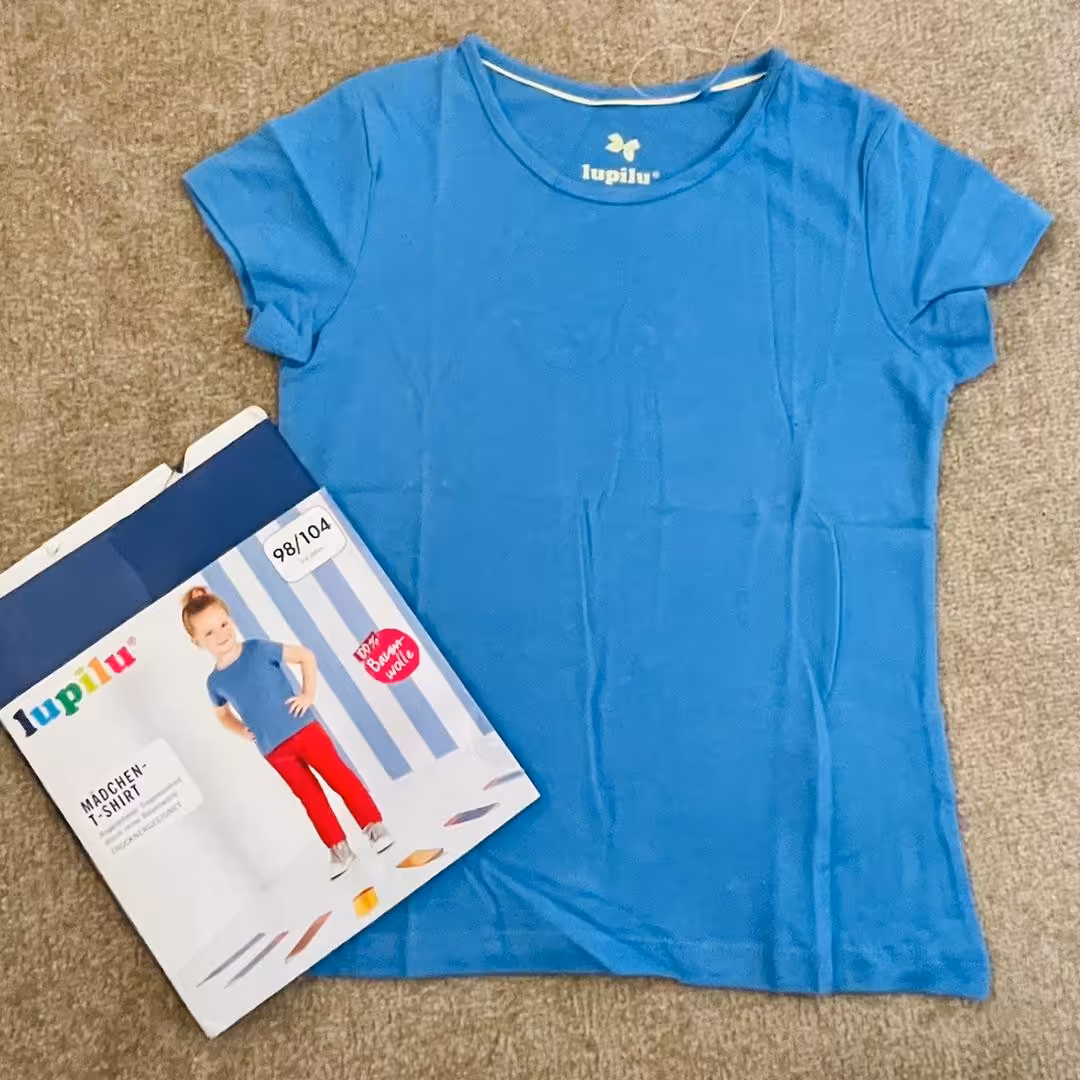 تیشرت دخترانه نخی 2 تا 4 سال تک رنگ بسیار لطیف برند لوپیلو آلمان