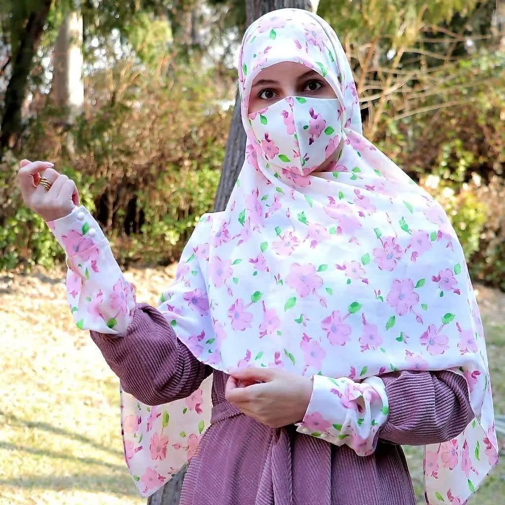 روسری حریر سفارشی گلدار
