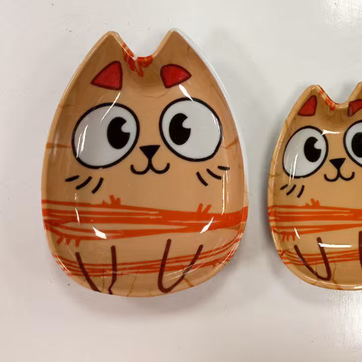 زیتون خوری طرح گربه سایز بزرگ ترشی خوری ملامین