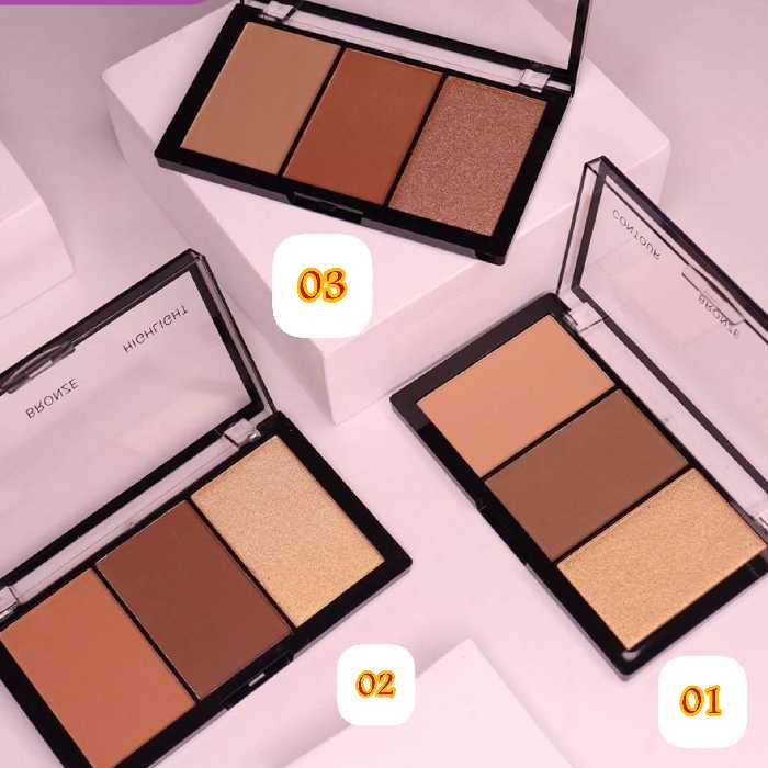 پالت کانتور و  سایه ابرو  3 رنگ Gulflower



