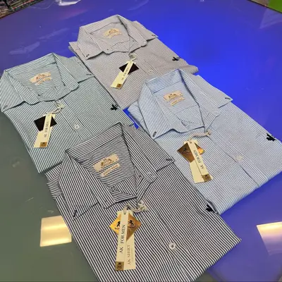 پیراهن سایز بزرگ راه راه و چهارخانه پارچه ترک( استین کوتاه )