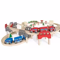 ریل قطار چوبی 2طبقه3701 HIGH &amp; LOW RAILWAY SET hape