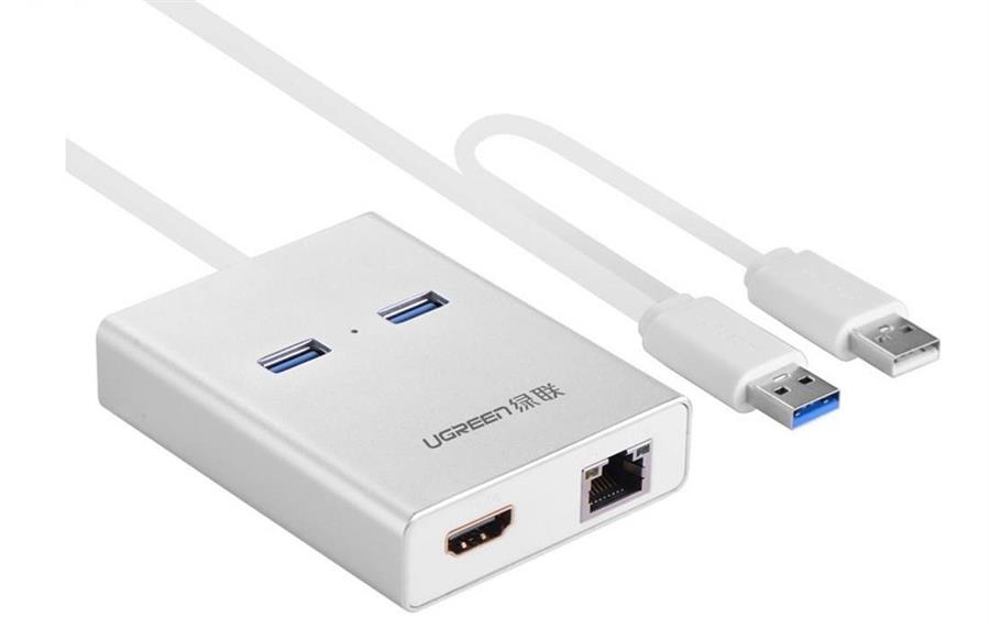 هاب مبدل USB 3.0 به HDMI/USB3.0/Ethernet یوگرین مدل 40255