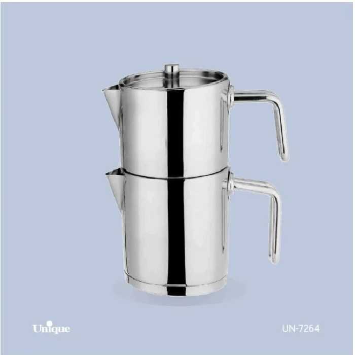 کتری قوری 2 لیتر کلاسیک استیل یونیک کد un-7264