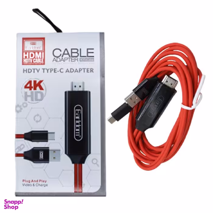 کابل Type-Cبه Hdmi ارلدام (Ealrdom) 4k مدل ET-W12 طول 2 متر