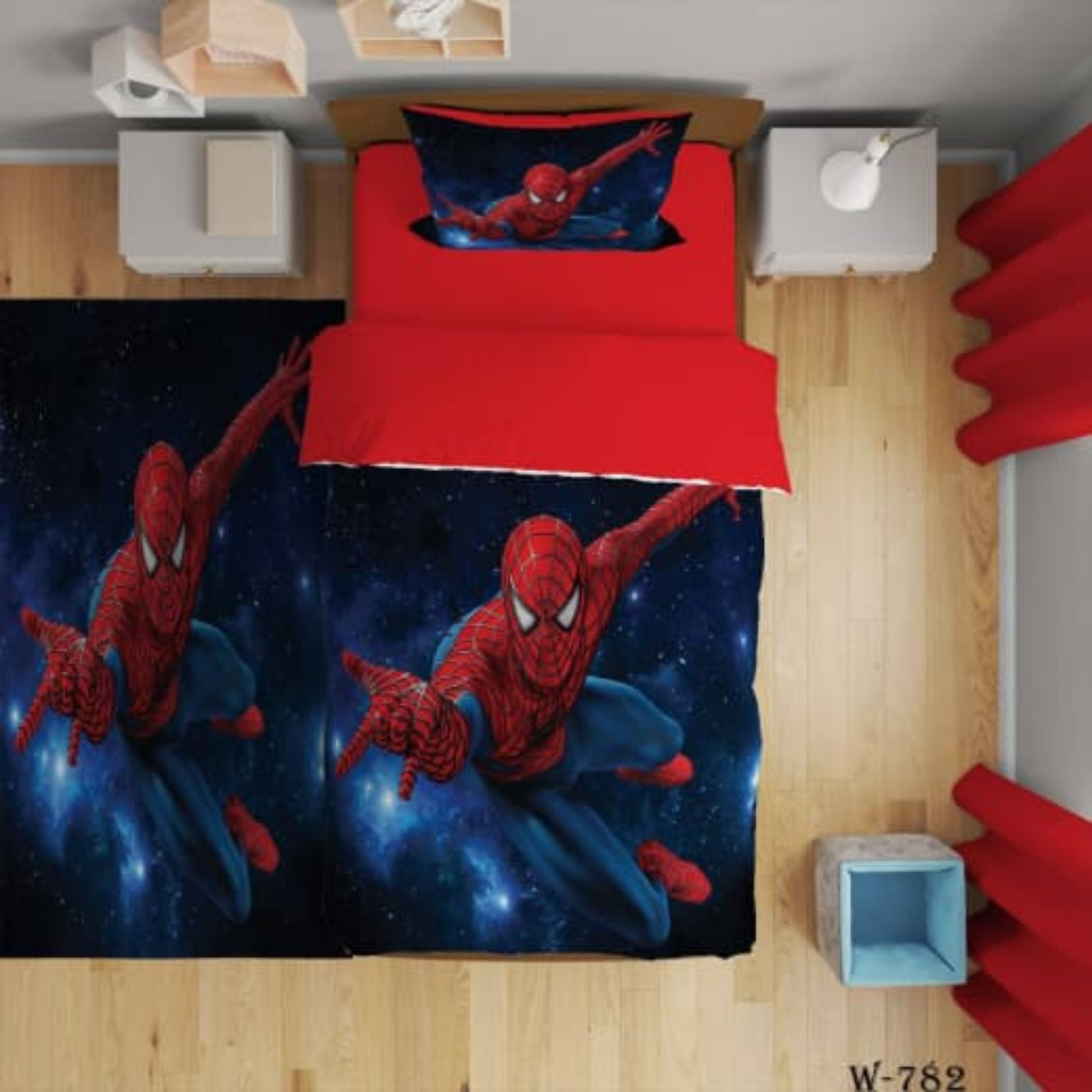 روتختی یک نفره سه بعدی کودکان و نوجوانان میکروتترون مدل اسپایدر من 3