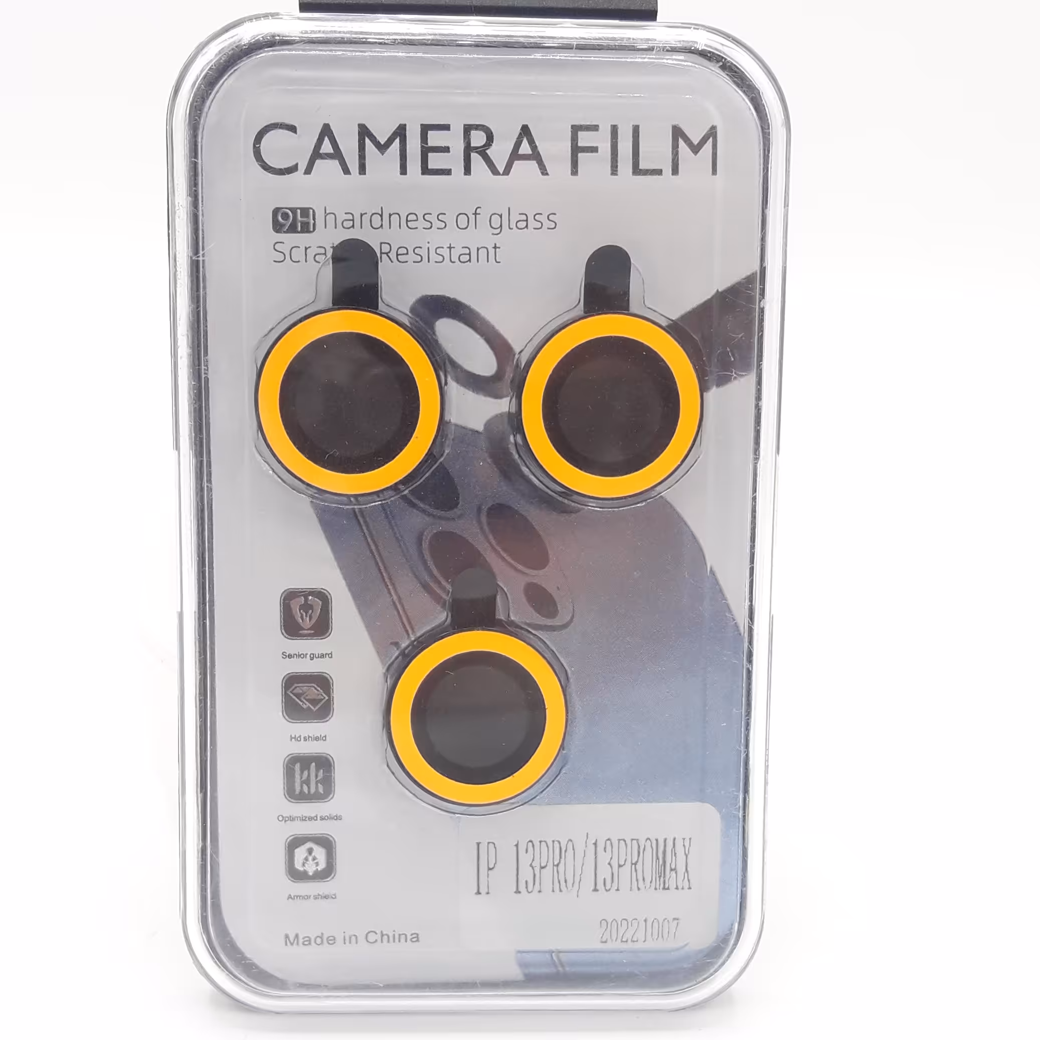 محافظ لنز دوربین شب رنگ آیفون13پرو و 13 پرومکس رنگ زرد 