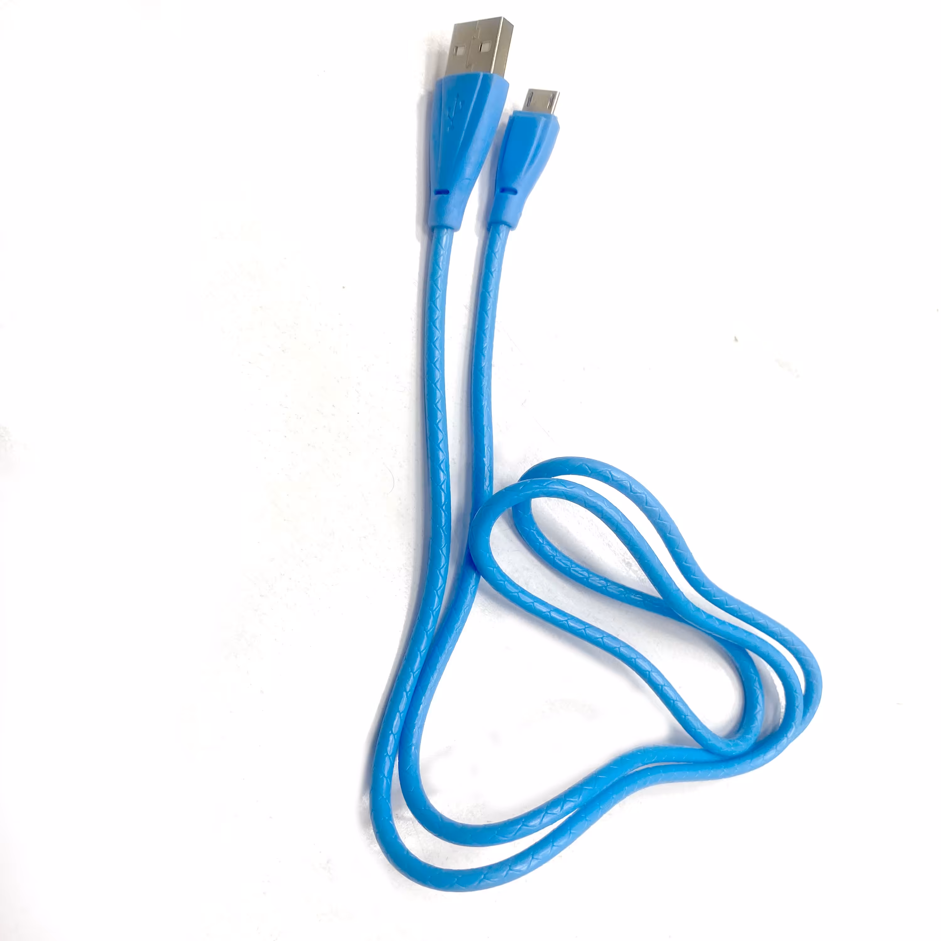 کابل اندروید پوست ماری mini usb گوشی موبایل به طول یک متر در رنگهای کرمی-سفید-آبی