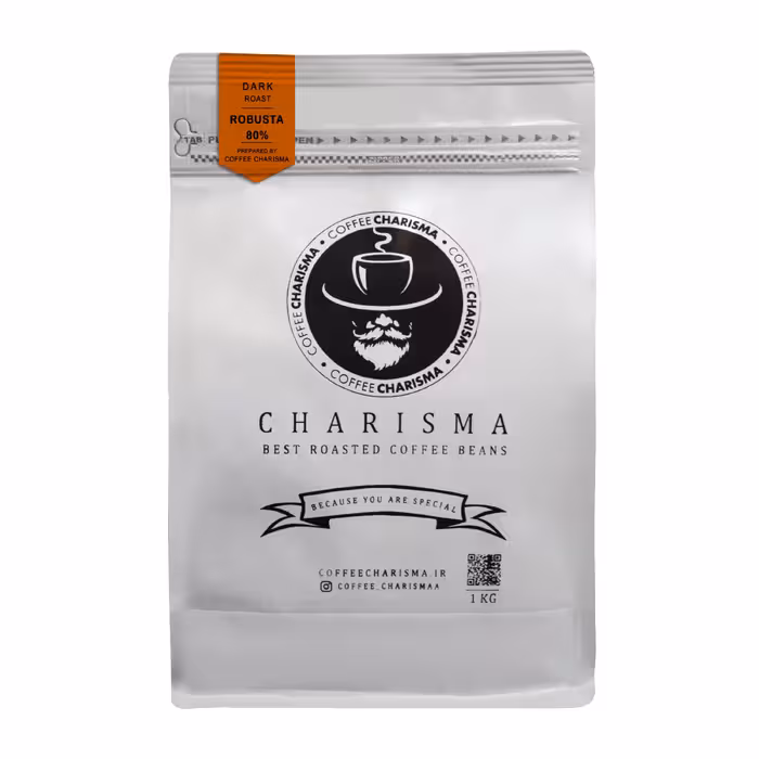 قهوه اسپرسو  80 درصد روبوستا کاریزما یک کیلوگرمی  ( دانه و آسیاب شده )
