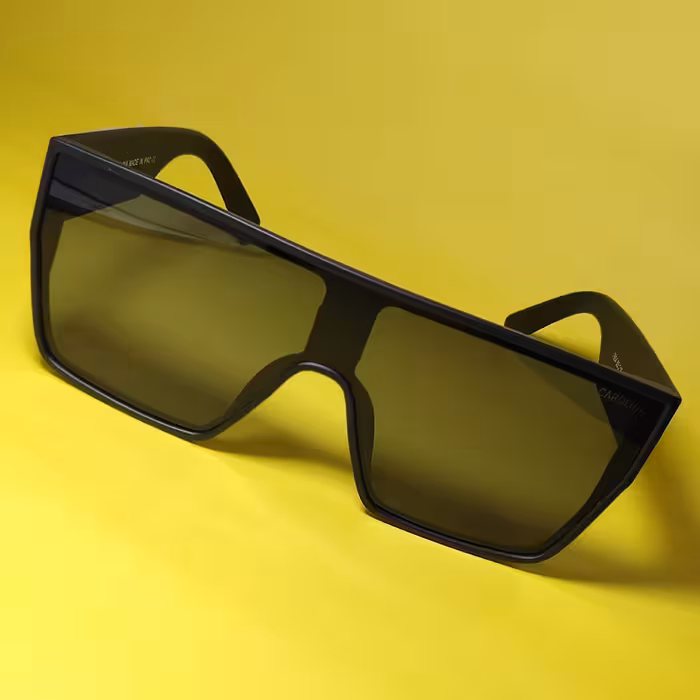 عینک مردانه CAROLINA دودی قاب بزرگ مشکی رنگ ثابت شیک و اسپرت