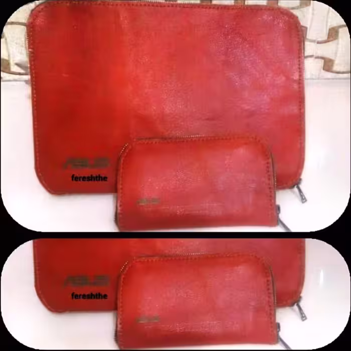 کیف لپتاب چرم  طبیعی دست دوز  شیک و کلاسیک.وزن حدود 400گرم.در اندازه و رنگ دلخواه باکیف موبایل و جامدادی قابل سفارش 