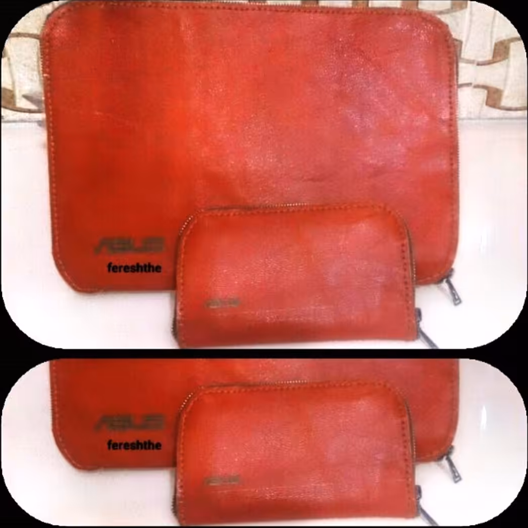 کیف لپتاب چرم  طبیعی دست دوز  شیک و کلاسیک.وزن حدود 400گرم.در اندازه و رنگ دلخواه باکیف موبایل و جامدادی قابل سفارش 