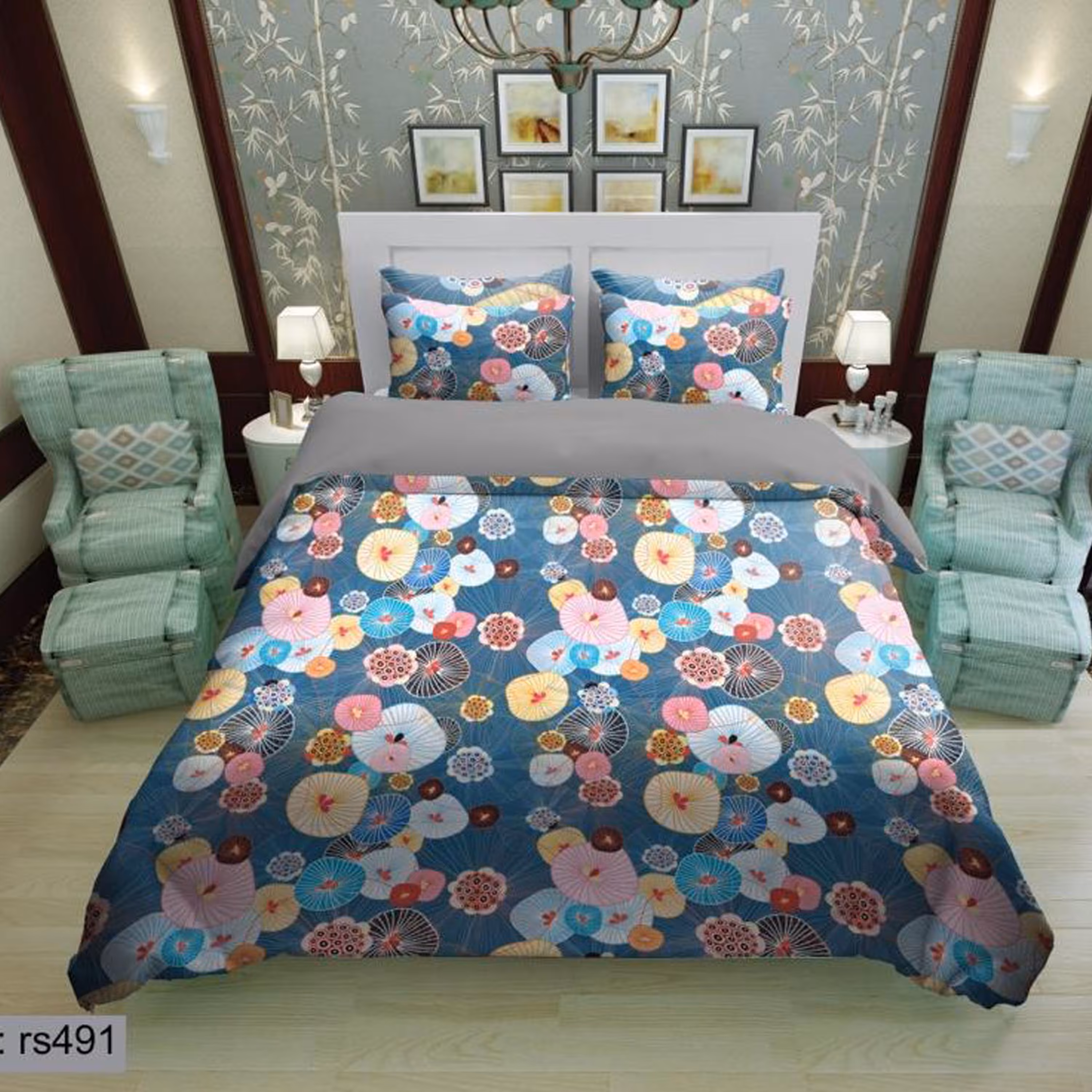 سرویس روتختی 2 نفره تنسل چاپی برندترک لند(Turk Land) rs 491