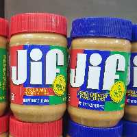 کره بادام زمینی جیف امریکایی بدون گلوتن پک دوتایی قرمز و آبی