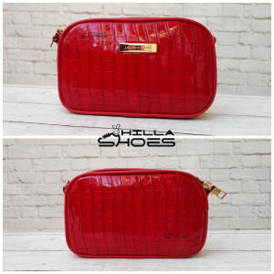 کیف زنانه چرم ورنی سایز کوچک طرح کروکو با بند دوشی