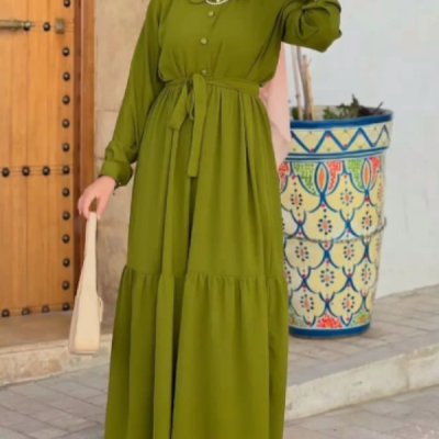 پیراهن مانتویی جلو دکمه دار شیک