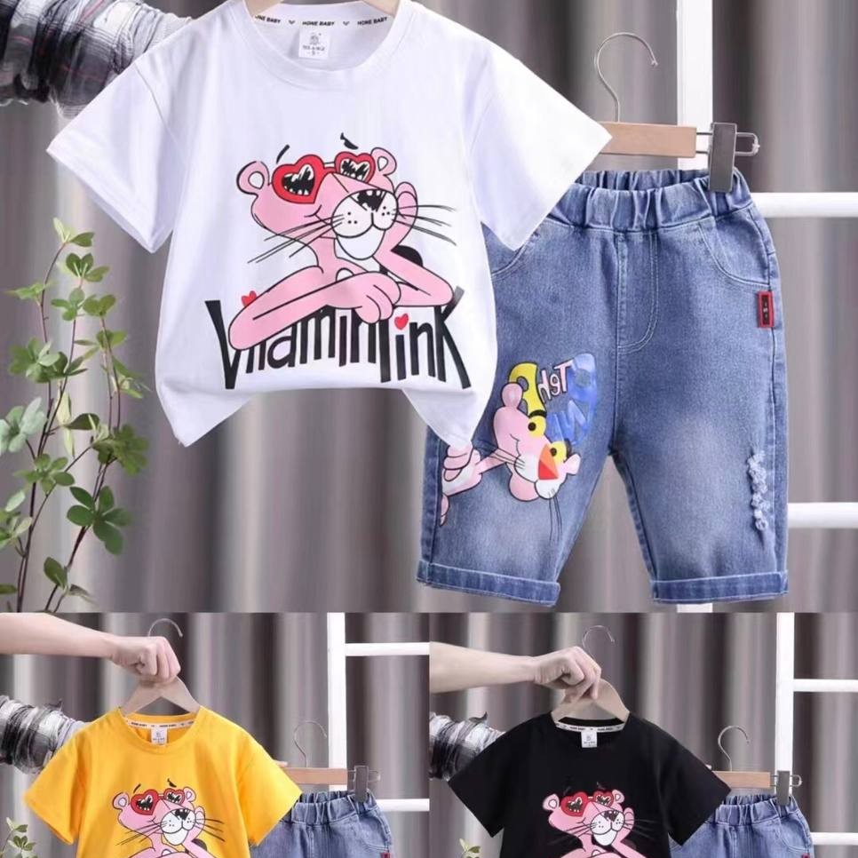 تیشرت و شلوارک لی اسپرت دخترانه و پسرانه دو رنگ سفید و مشکی