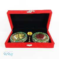 پکیج زعفران و هل دو خاتم بسته بندی مخمل کوچک