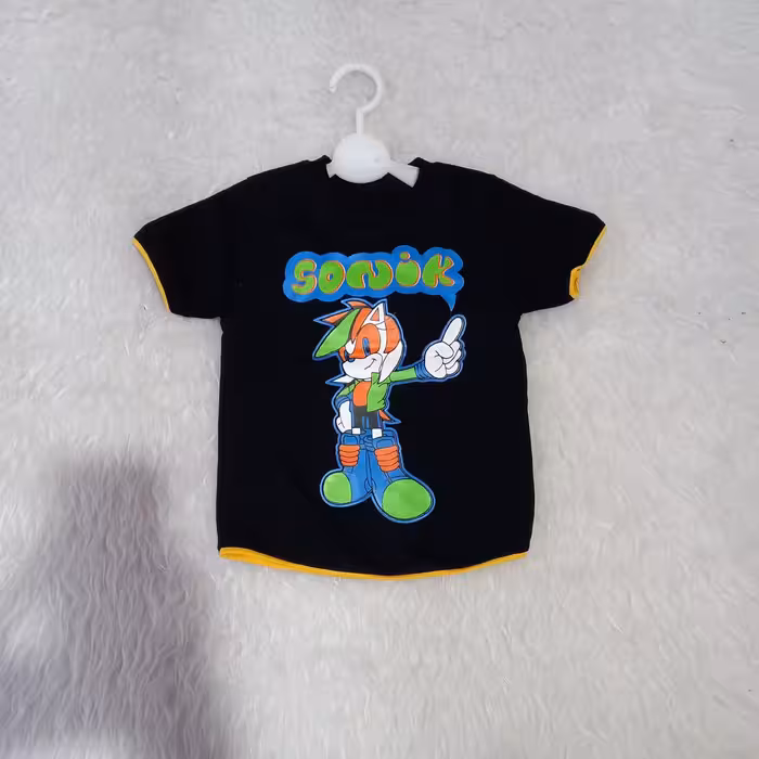 ارسال رایگان تیشرت مشکی بچه گانه  جنس نخ سایز 40