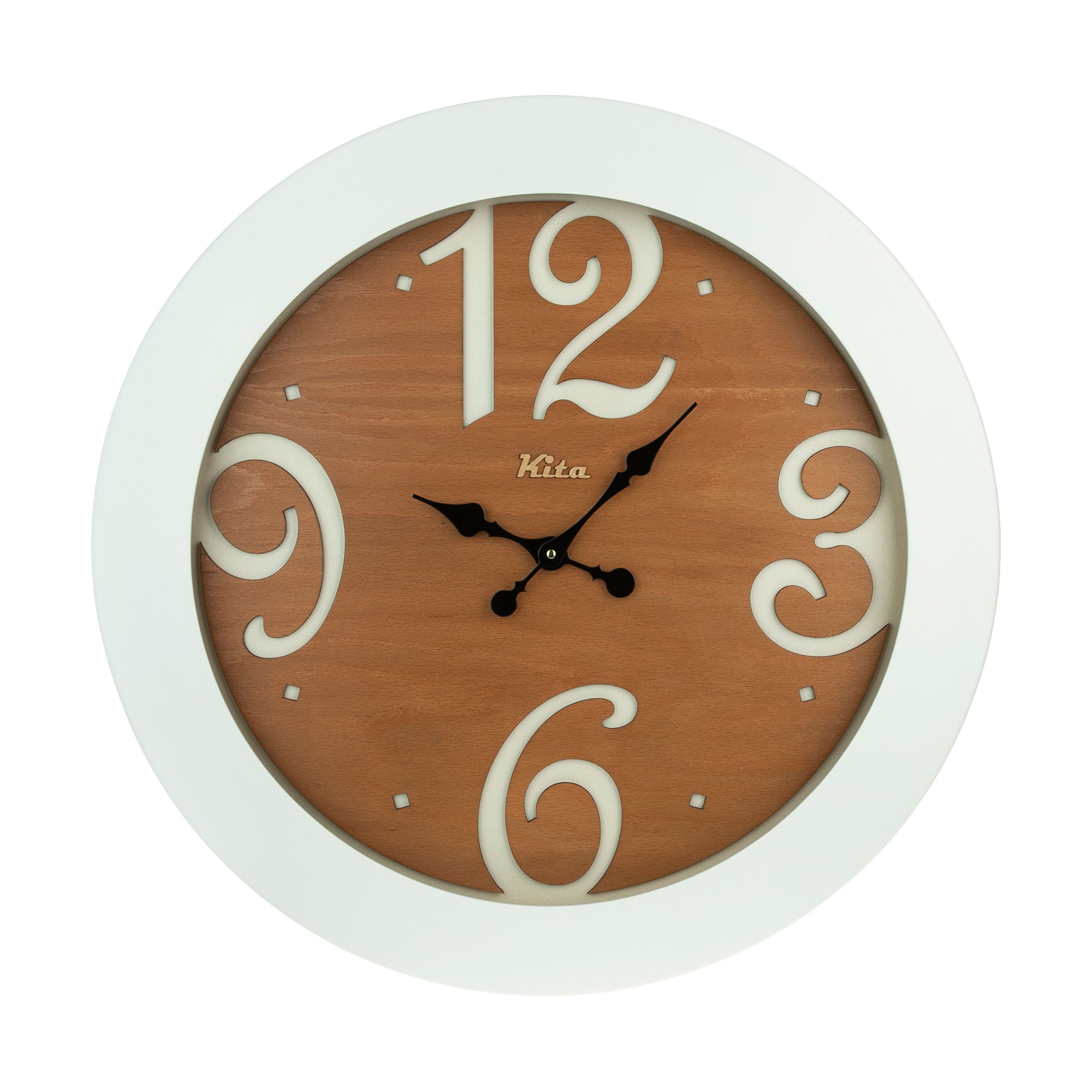 ساعت دیواری چوبی مدل کیتا رویال کد CKS 605-W60 - (قطر 60 cm)