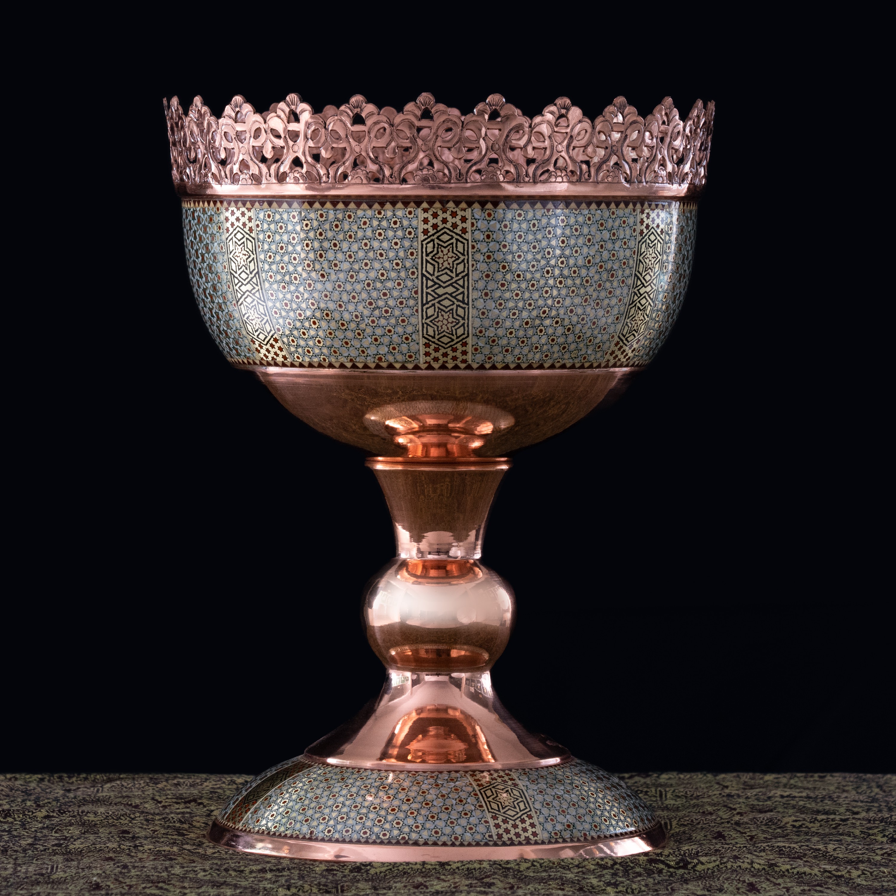 اجیل خوری مس و خاتم 20cm