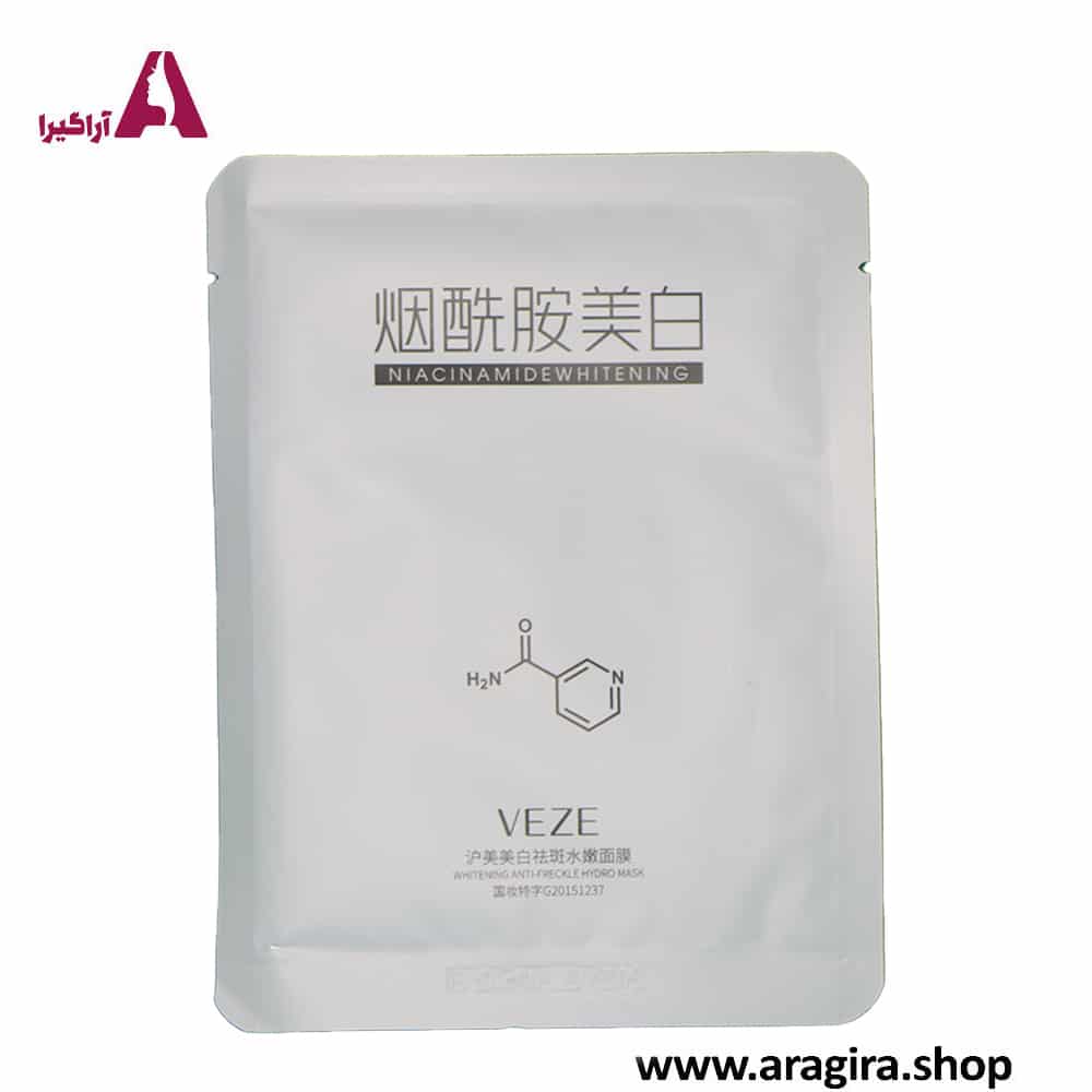 ماسک ورقه‌ای روشن کننده نیاسینامید وزه 25gr