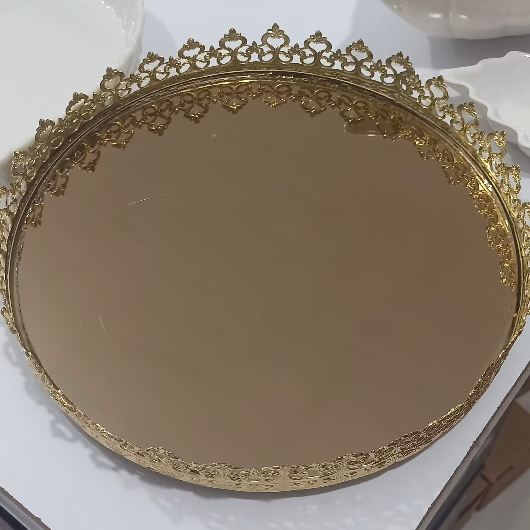 سینی کف آینه ای  طرح تاج 