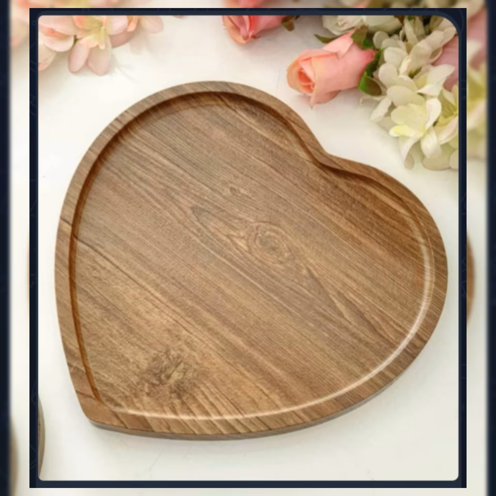 سینی سرو چوبی مدل قلب جنس وکیوم