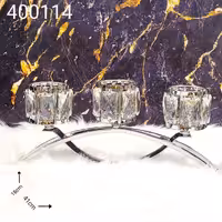 شمعدان مدل پل کریستالی نقره ایی   