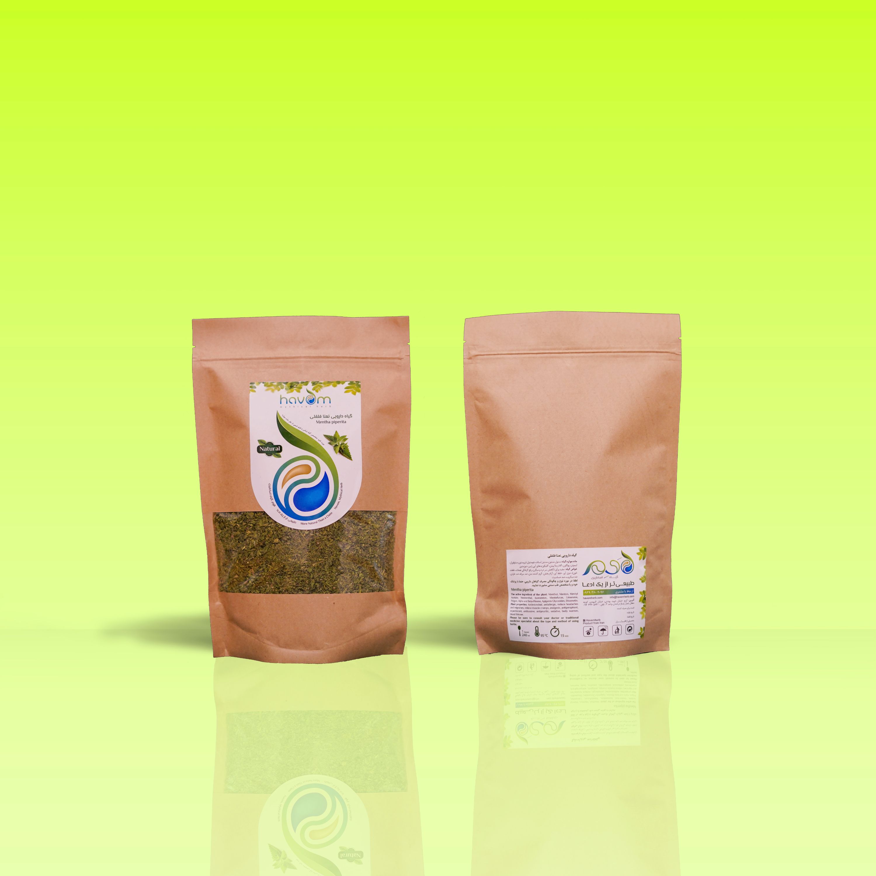 نعنا فلفلی 100 گرمی در بسته بندی بهداشتی مورد تایید متخصص گیاه شناسی