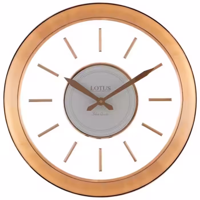 ساعت دیواری فلزی صفحه کریستالی مدل SANDRA کد MG-6069 رنگ ROSE GOLD