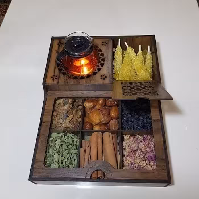 سینی چوبی پذیرایی وارمردار