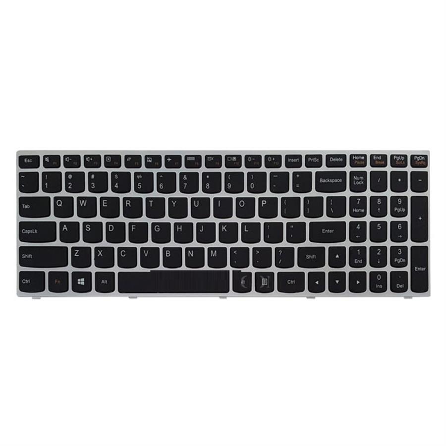 کیبورد لپ تاپ لنوو مدل IdeaPad G50-70 مشکی بدون بک لایت با فریم نقره ای
