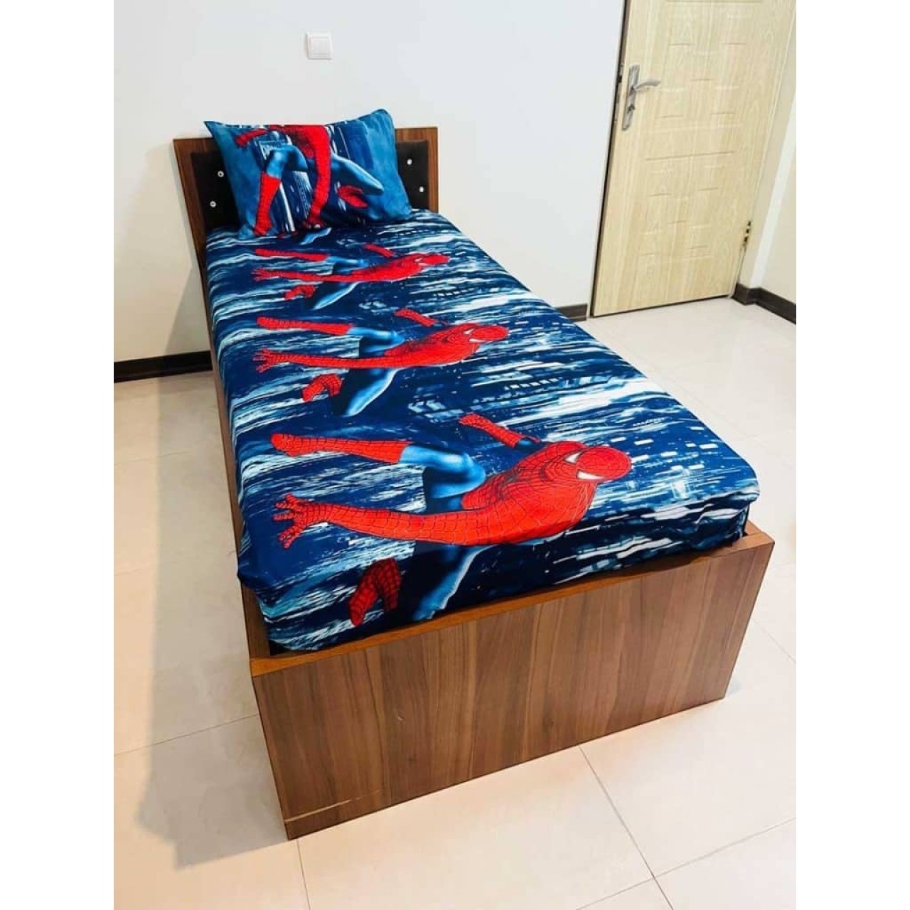 روتختی کشدار پسرانه مردعنکبوتی سایز 90*200 سانتیمتر