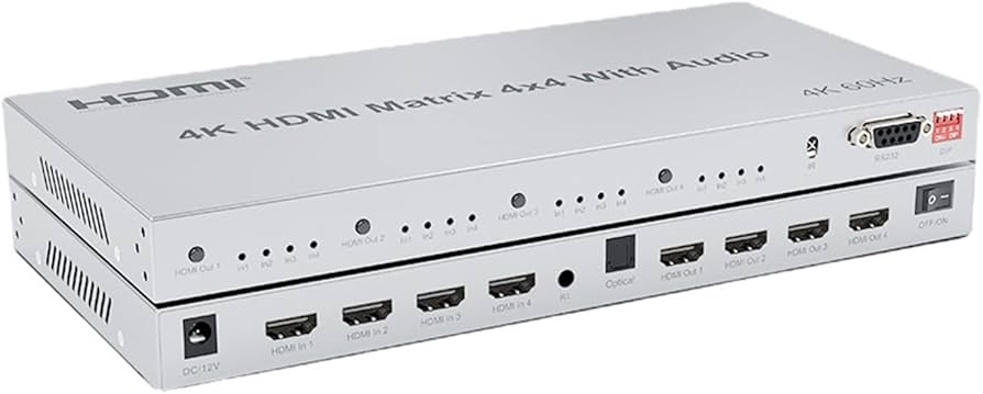 HDMI MATRIX 4*4 4K@60Hz AUDIO لمونتک