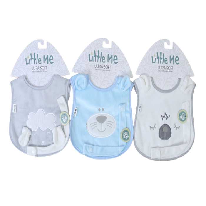 پیشبند نوزادی پسرانه با بند پستانک دکمه ای لیتل می little me