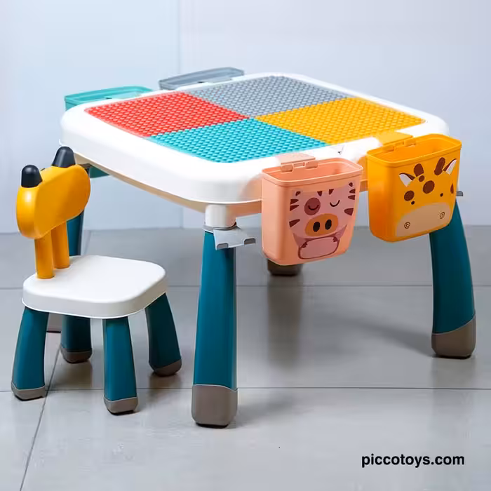 میز لگو بازی طرح گربه سفید برند فلو FEELO کد FL1633