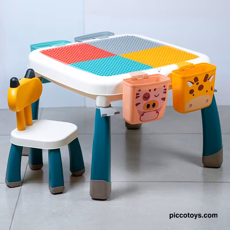 میز لگو بازی طرح گربه سفید برند فلو FEELO کد FL1633